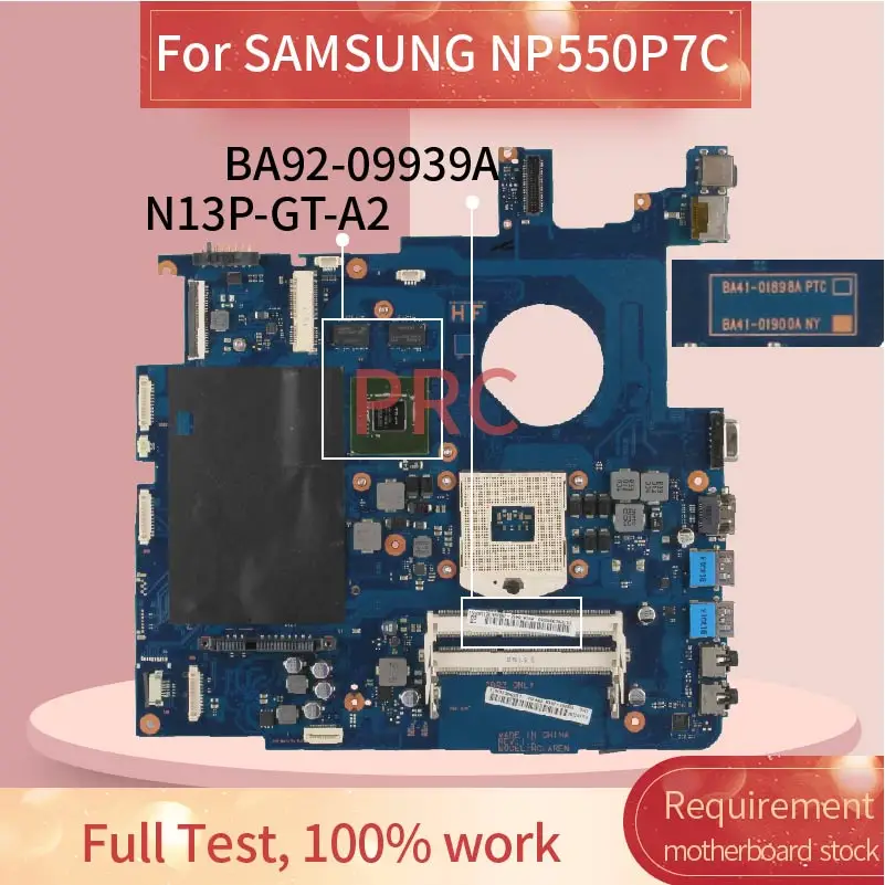 BA92-09939A для SAMSUNG NP550P7C ноутбук материнская плата BA41-01898A N13P-GT-A2 SLJ8E DDR3 материнская плата для ноутбука BA92-09939A для SAMSUNG NP550P7C ноутбук материнская плата BA41-01898A N13P-GT-A2 SLJ8E DDR3 материнская плата для ноутбука