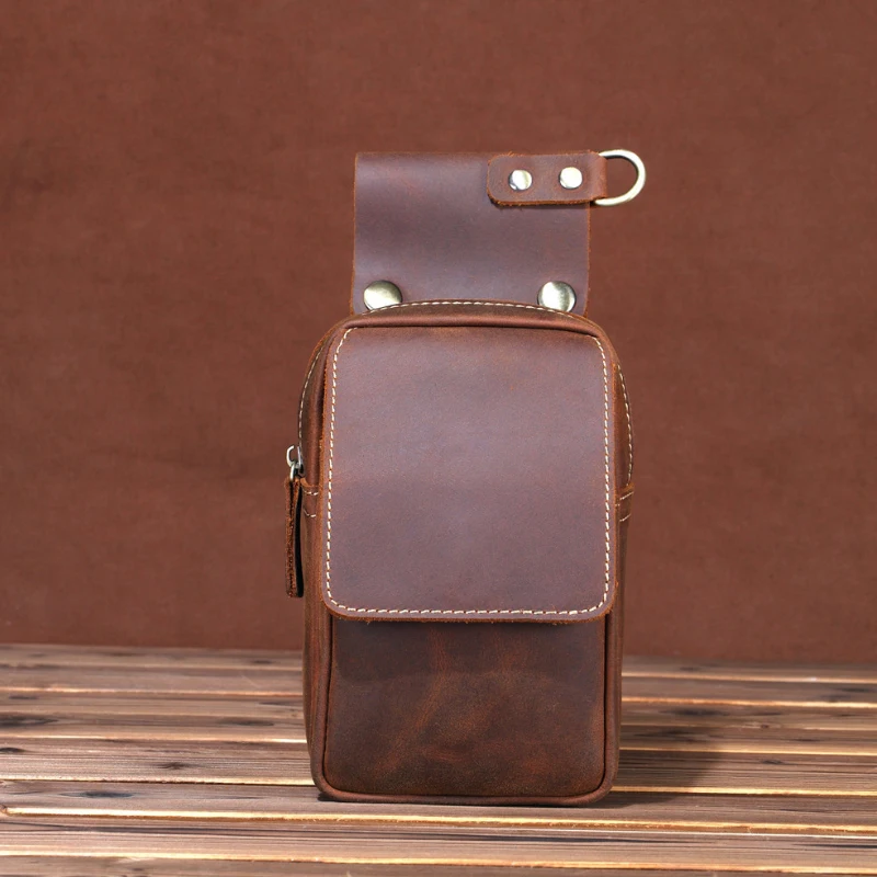 Поясная Сумка MAHEU Crazy Horse из натуральной кожи повседневная мужская сумка для