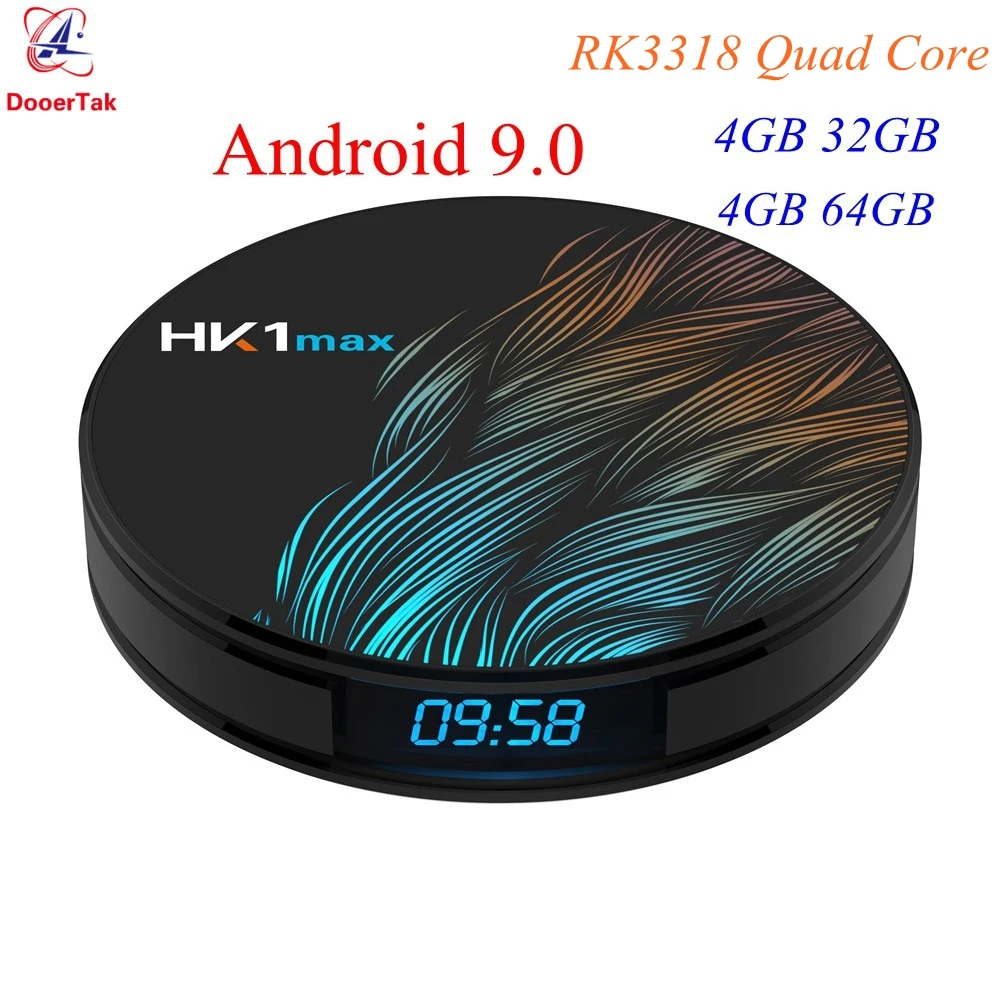 10 шт. ТВ приставка HK1 MAX Android 9,0 4 ГБ DDR3 32 Гб 64 Гб RK3318 четырехъядерный 2,4G/5G двойной Wifi BT 4,1 USB 3,0 4K HD H.265 медиаплеер