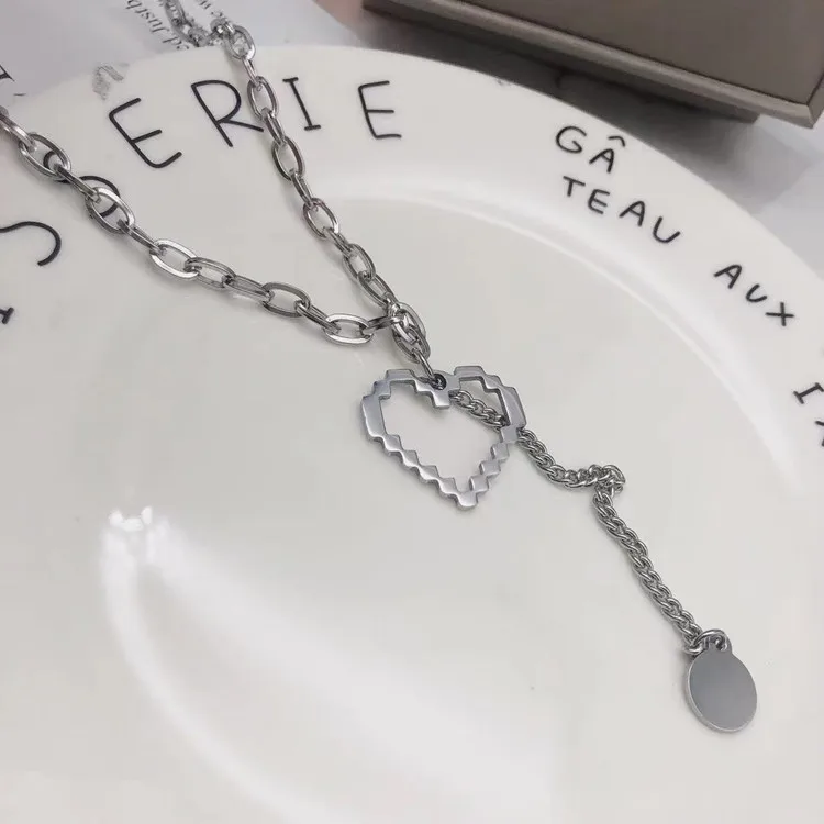 Новое южнокорейское ожерелье из титановой стали женское колье до ключиц в стиле