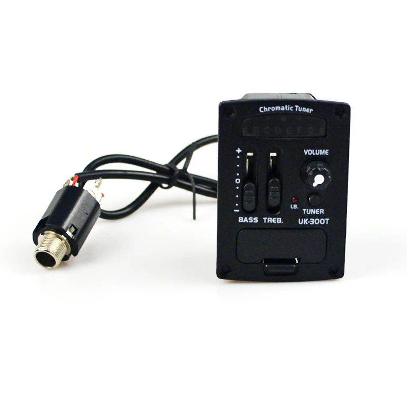 

Uk-300T Ukulele Hard Piezo Pickup Preamp 2-Band Eq Equalizer Ukelele Pickups Tuner System