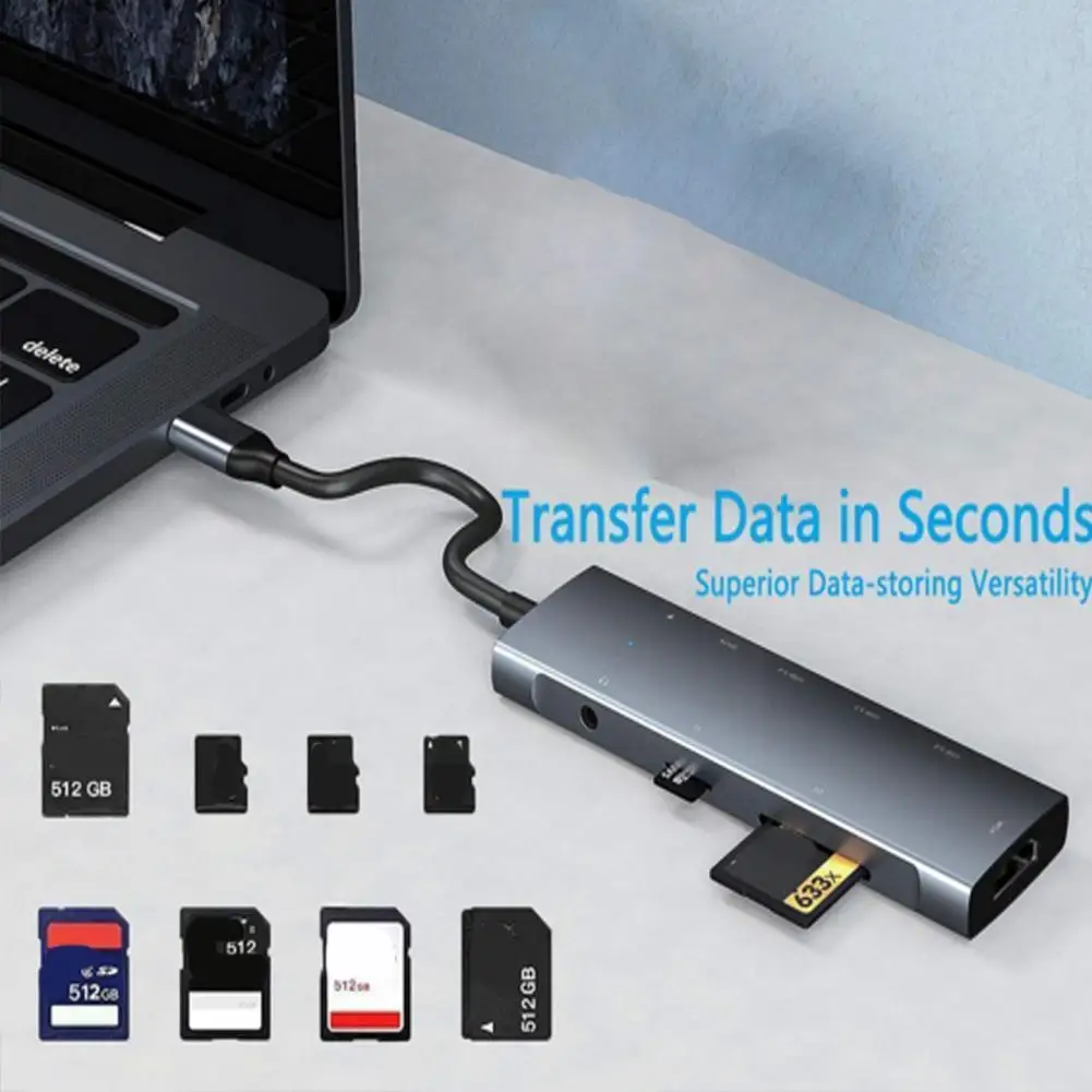 

9-in-1 Usb Type C Hub Usb C To -compatible Sd Micro Sd Reader Pd Usb 3.0 Hub For Pro Dock Station Splitter M7i4
