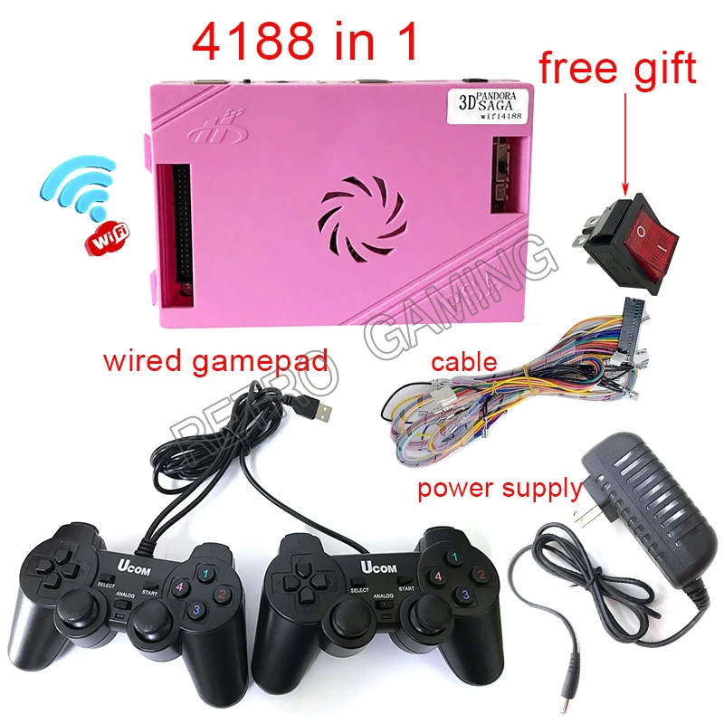 

2020 новейший 3D Pandora saga 4188 в 1 с проводным и беспроводным игровым блоком питания