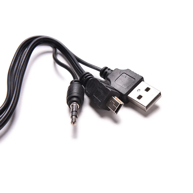 50 см 1 шт. USB Mini Male to 2 0 5pin стандартный + 3 5 мм AUX аудио разъем Соединительный Кабель