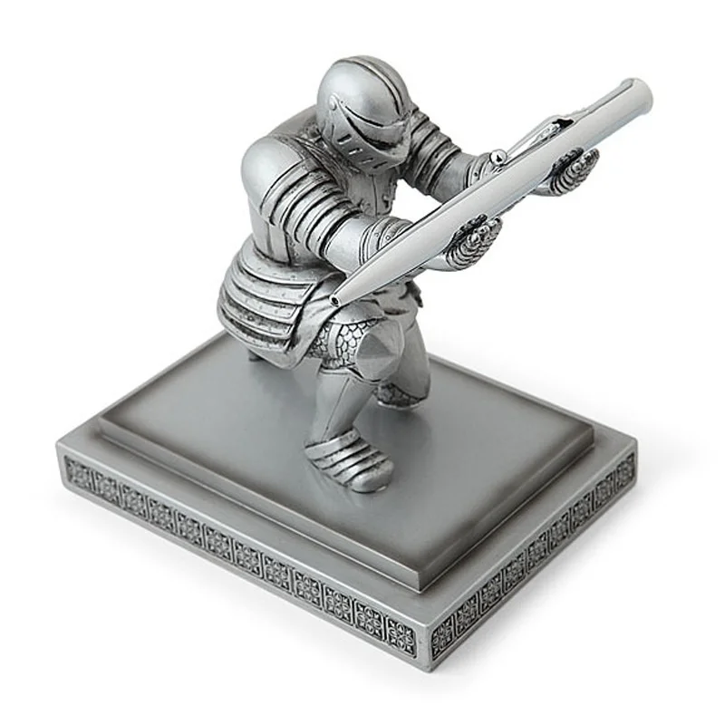

Executive Knight Pen Holder Home Office Decor Figurines Miniatures Craft for Gifts