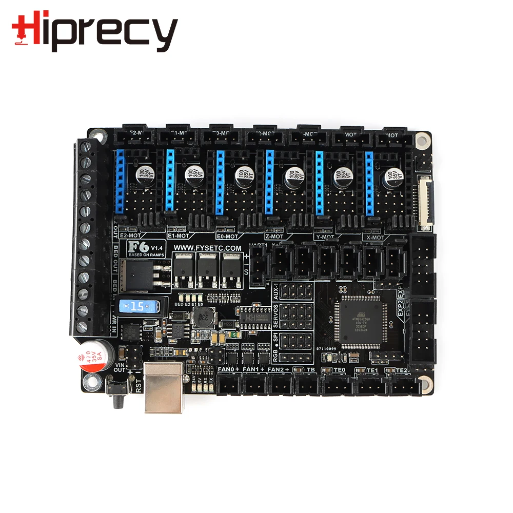 Плата Hiprecy LEO F6 V1.4 универсальная электроника для 3D принтеров устройств с ЧПУ до 6