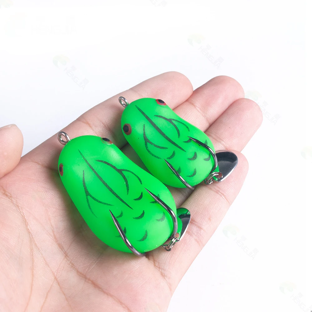 

1PCS 4.2cm/5cm 8g/14g Frog Lure Soft Tube Bait Plastic Fishing Lure with Fishing Hooks Topwater Ray Frog Artificial 3D Eyes