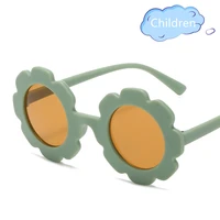 new childrens sun flower sunglasses for boys and girls retro round frame sunglasses cute flowers brown blue glasses