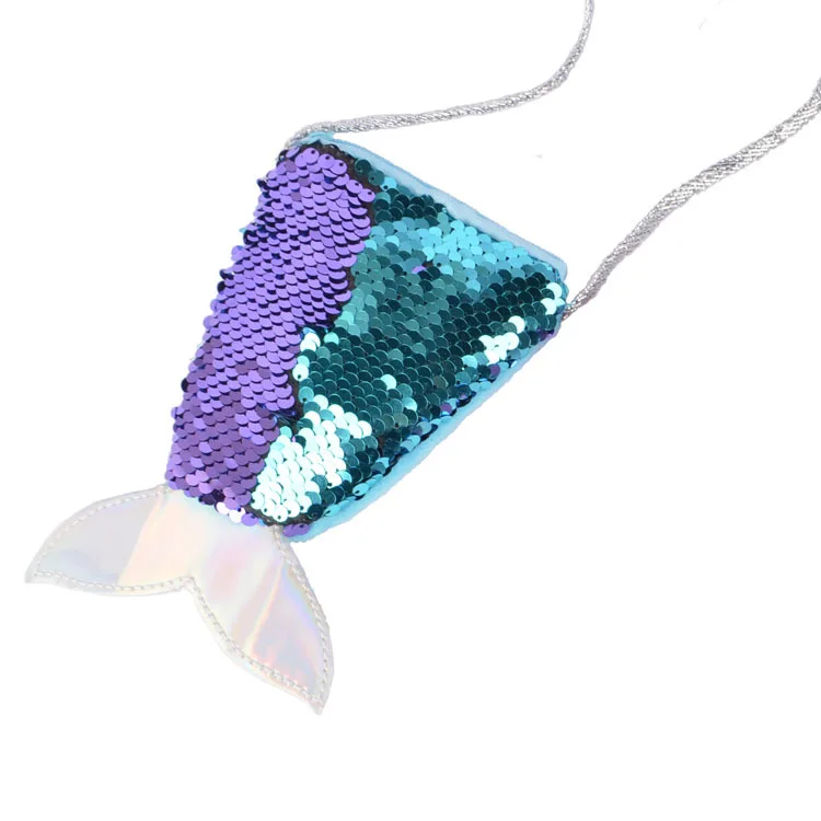 Маленькая сумка для девочек Русалочка Материал с пайетками Детский кошелек