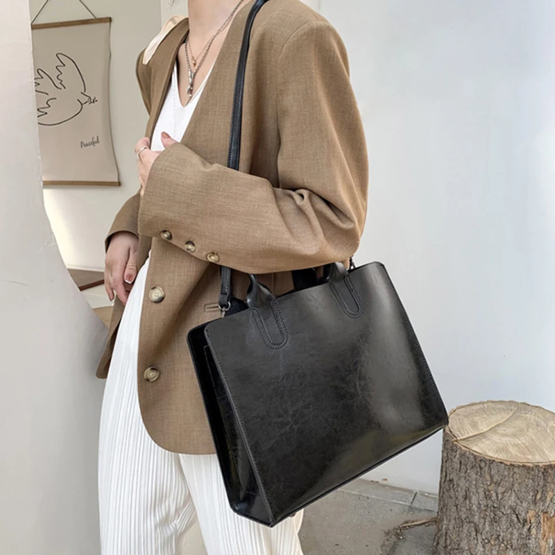

Solid PU Leather Handbags Large Women Bag High Quality Casual Female Shoulder Bags Ladies Messenger Bags