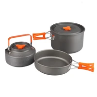 outdoor camping portable tableware kettle frying pan pot cooking travel picnic set