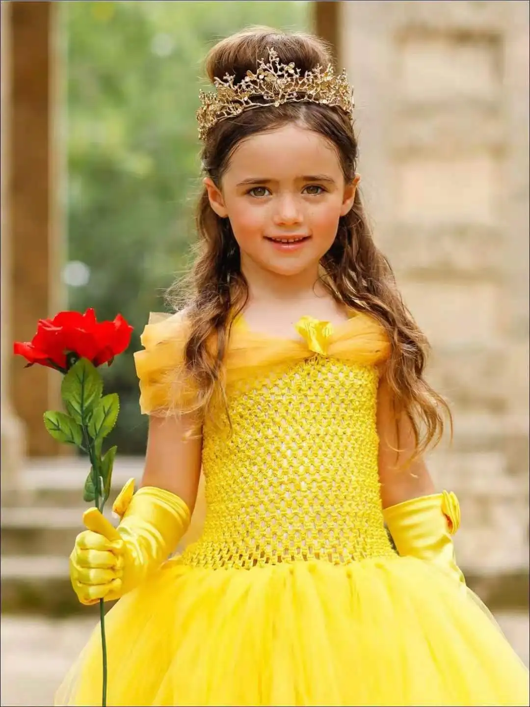 Желтое платье-пачка для девочек детское винтажное платье из тюля бальное с
