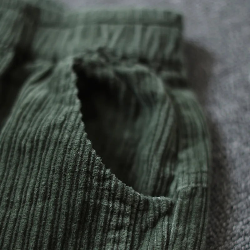 Autumn Winter Pants Women Retro Loose Corduroy Trousers Werainyee 2019 New Ladies Elastic Waist Casual pocket All-match | Женская одежда