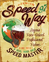 speedway 97 speed master large metal tin sign poster wall plaque