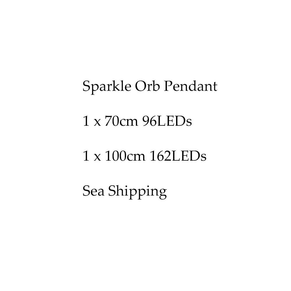 

Подвесной светильник с искровым шаром диа80 см, 92 светодиода и 162 светодиодов