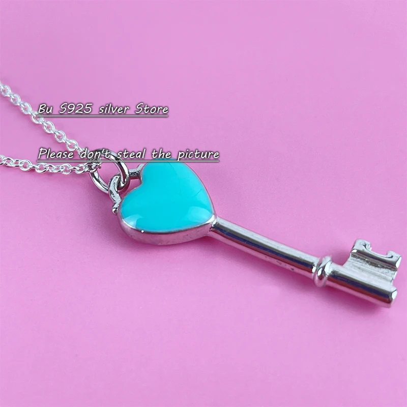 Высокое качество S925 серебряное ожерелье женщин love с эмалью из серебра ключ
