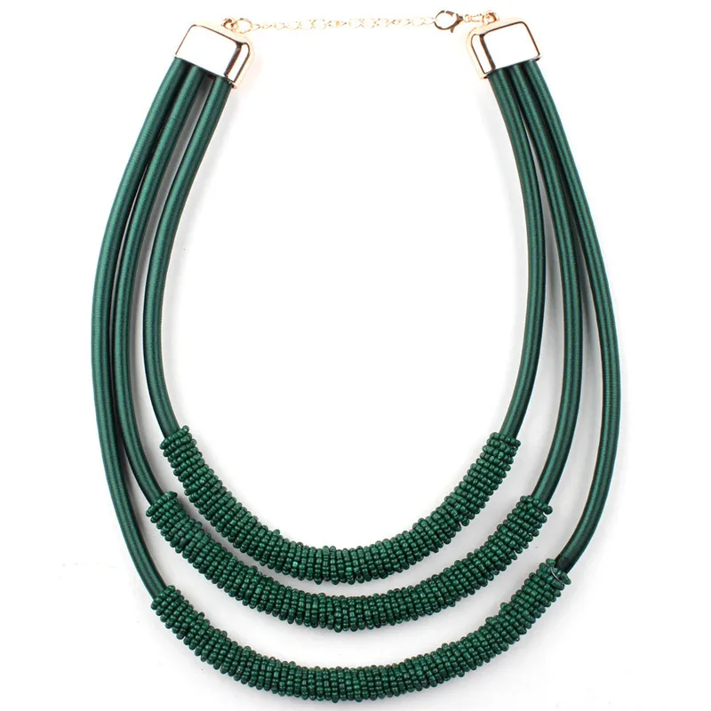 Африканская бижутерия модное многослойное ожерелье из плетеной веревки