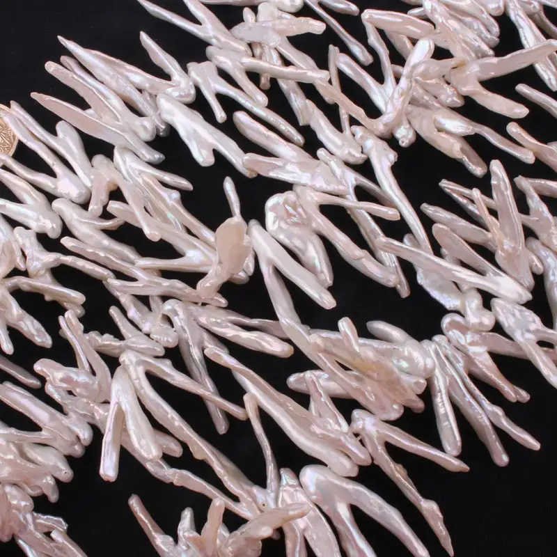 25-45mm Point Biwa V White Freshwater Pearl Beads Natural Stone For DIY Necklace Bracelet Jewelry Making 15&quotFree Shipping | Украшения и