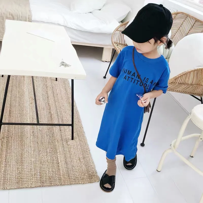 Летняя детская одежда Хлопковая футболка с короткими рукавами и вырезом