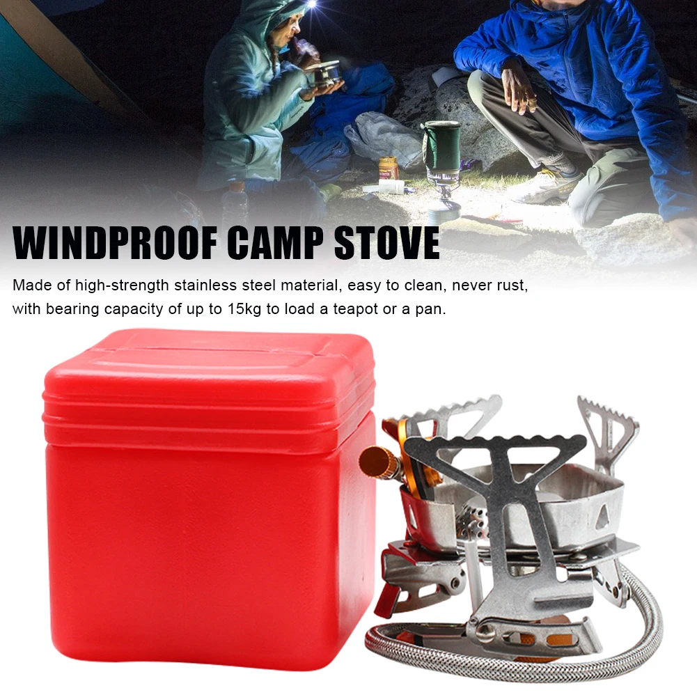 

Outdoor Gas Burner 3500W Windproof Camp Stove Butane Burner Piezo Ignition Portable Folding Ultralight Split Stove BBQ Hiking