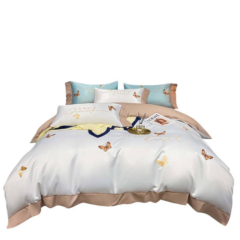 

embroidery quilt cover 4 is small and pure and fresh wind web celebrity style cotton silk bedspread bed in summer