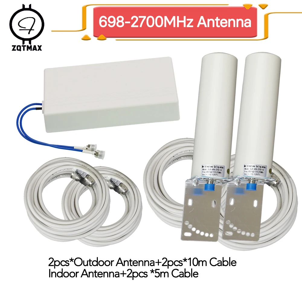 

ZQTMAX 2g 3g 4g antenna for cdma gsm and dcs pcs 2600 repeater 900 1800 2100 signal booster internet cellular signal amplifier