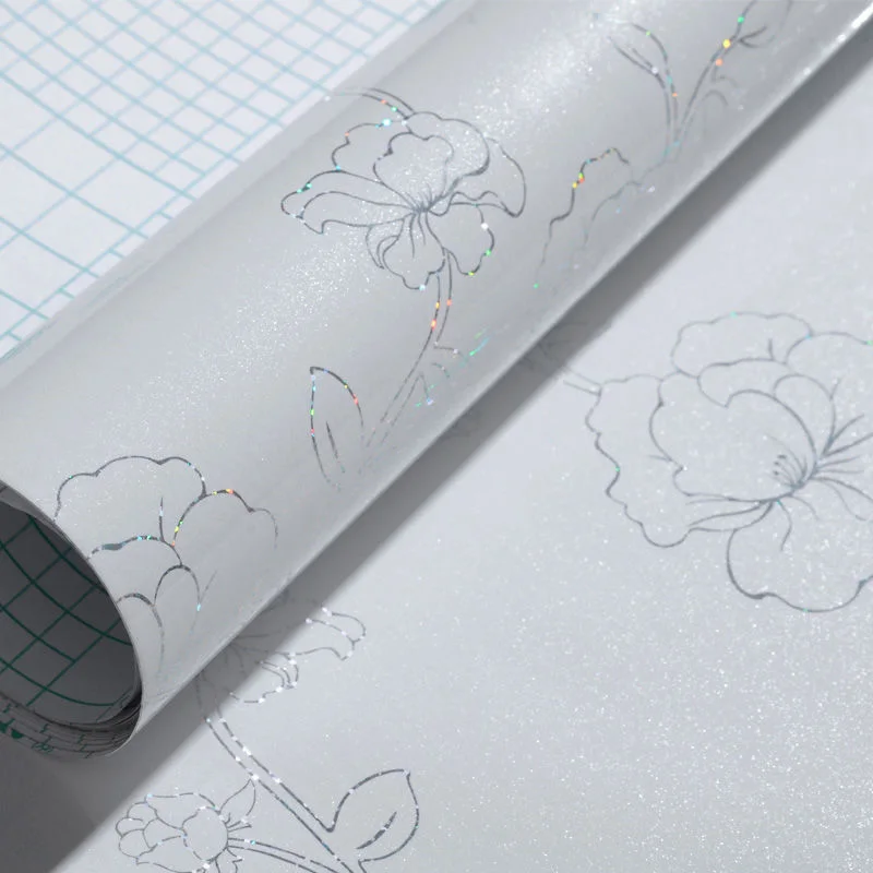 5m waterproof pvc wallpaper solid color laser self adhesive diy home decor wall stickers for wardrobe covers kitchen cabinets free global shipping