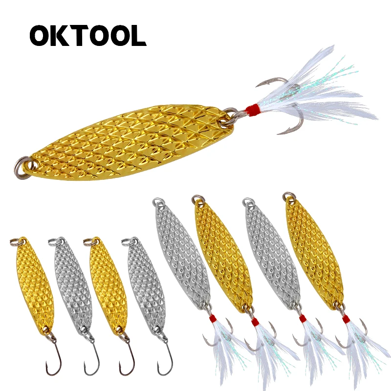 

OKTOOL 1pcs Spinner Bait 2.5g/5g/7g/10g/15g/20g Hard Spoon Bass Lures Fishing Lure Hooks for Pike Metal Jig Sea Fish Spinnerbait