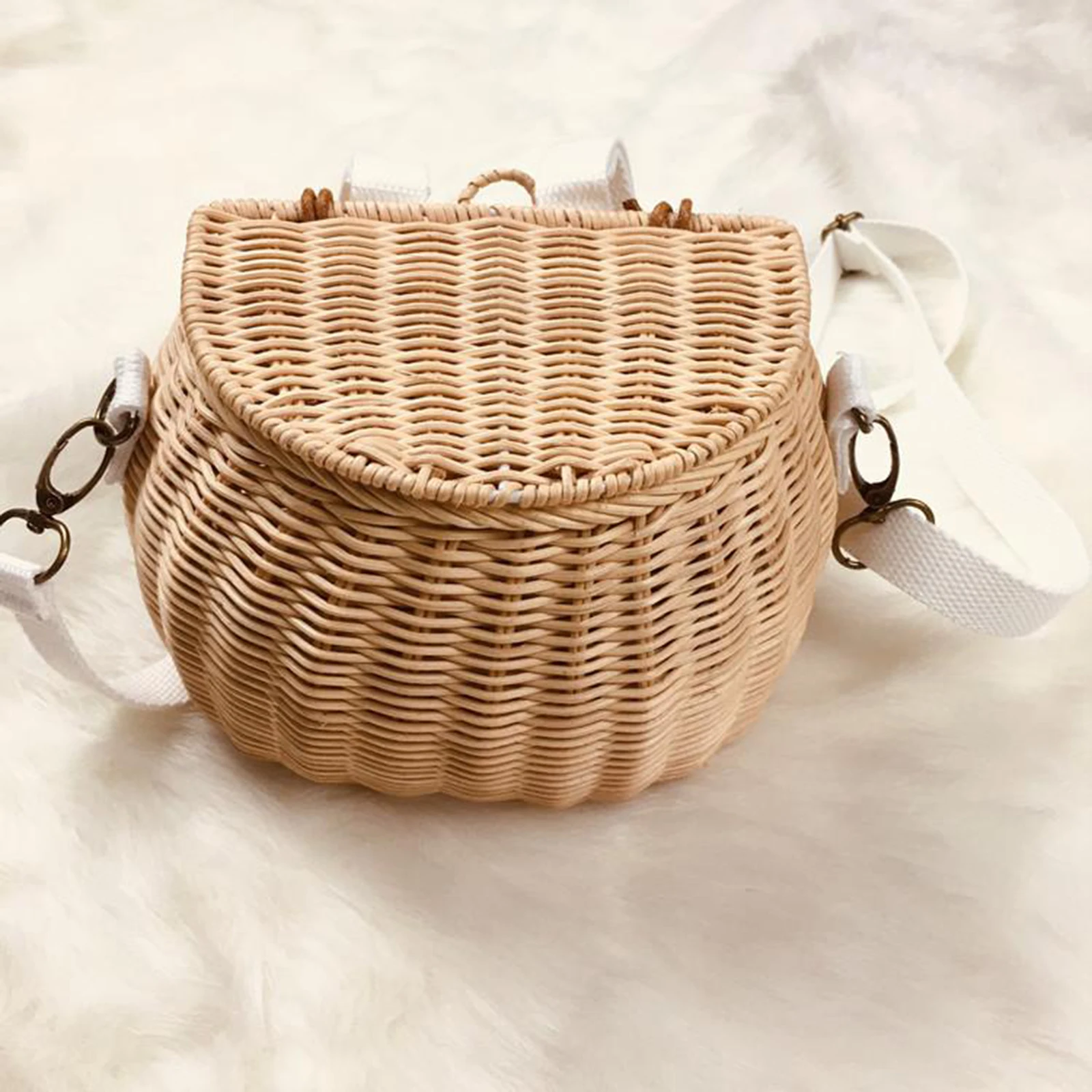 

Women Shoulder Bag Straw Lady Handbag Shopper Crossbady Bag Rattan Backpack