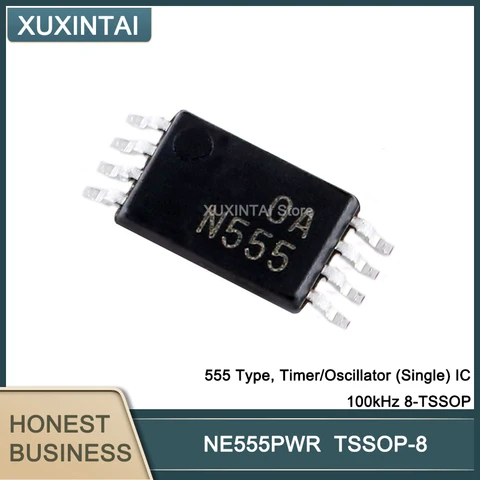 100 шт./лот NE555PWR NE555 555 тип, таймер/генератор (одиночный) IC 100 кГц 8-TSSOP