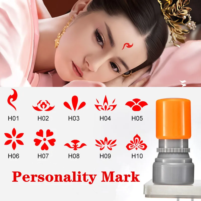 

HA17 Beautiful performance of red flower seal eyebrow tattoo photosensitive body mark custom pattern hand account log