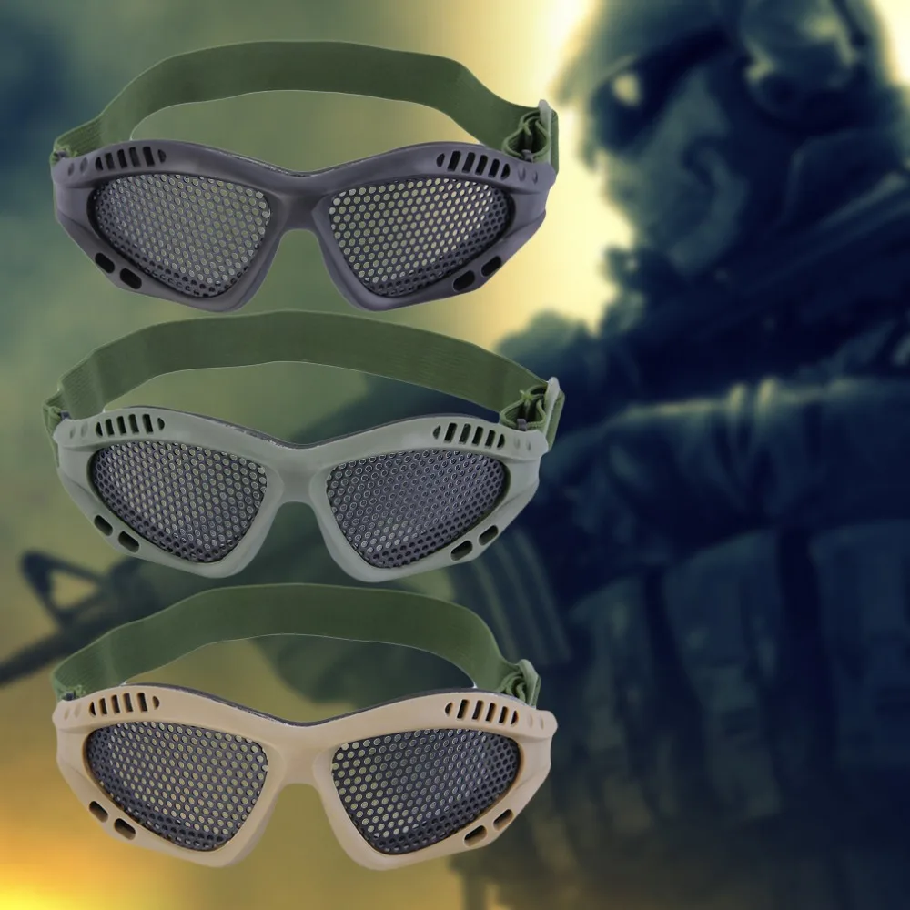 

1pc Tactical Goggles Outdoor Eye Protective With Metal Mesh for CS Game Airsoft Safety wholesale