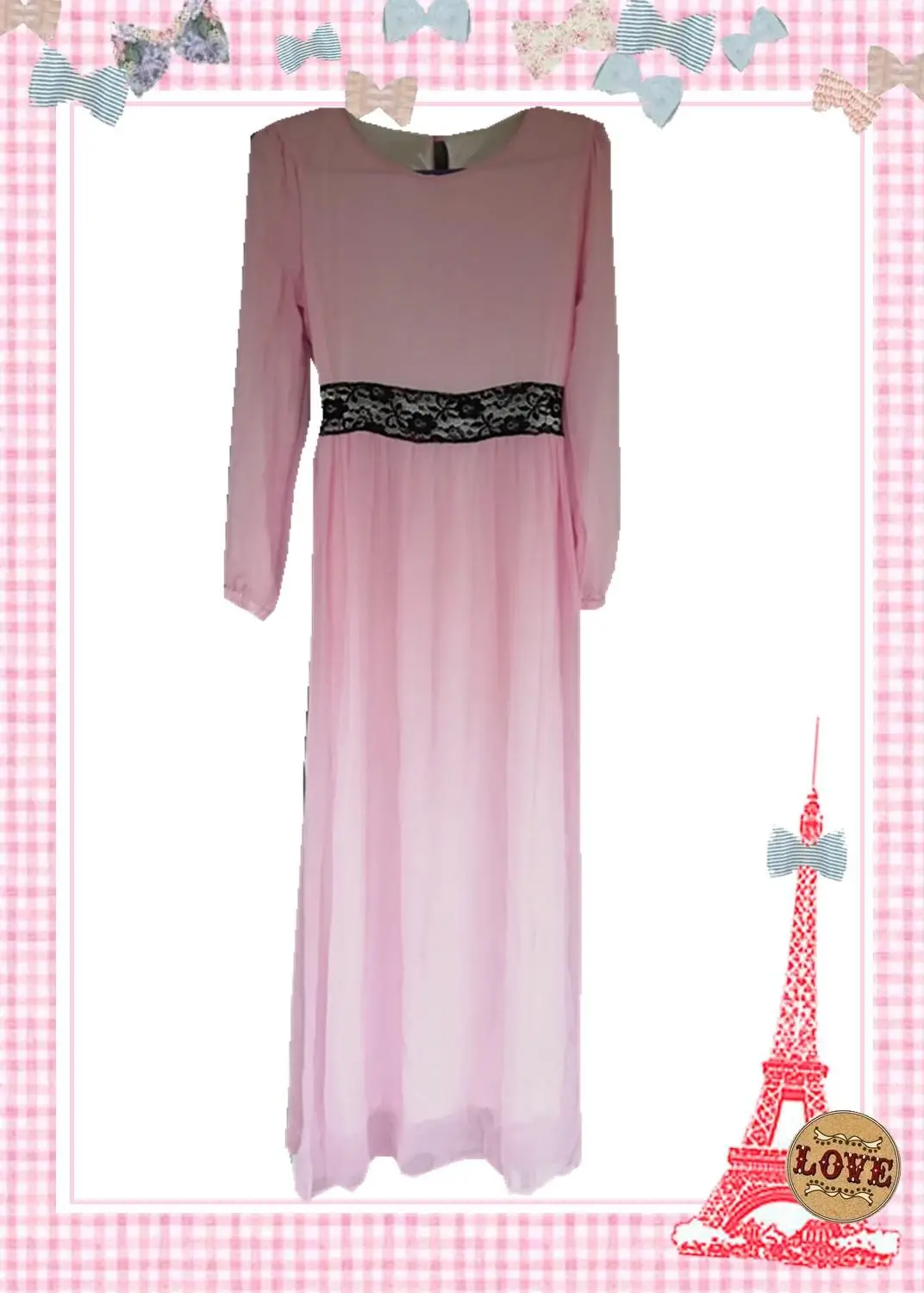 Распродажа шифоновое Двухслойное розовое мусульманское платье|Мусульманская