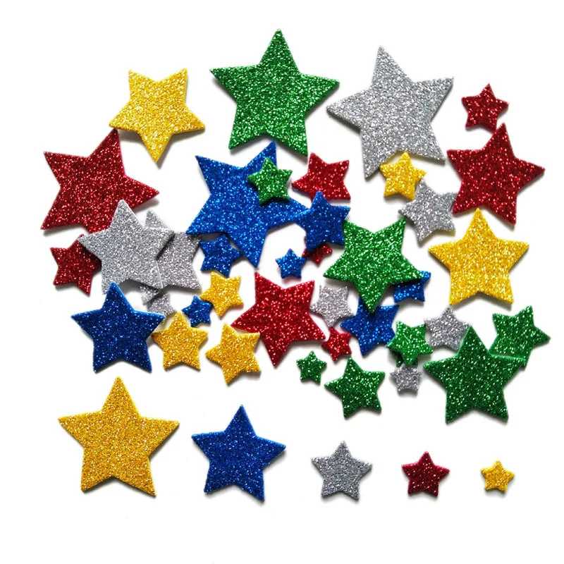Pegatinas de goma EVA autoadhesivas con purpurina para ni&ntilde;os, decoraci&oacute;n para fiesta de graduaci&oacute;n, cumplea&ntilde;os, juguetes educativos DIY, 45 Uds.-1