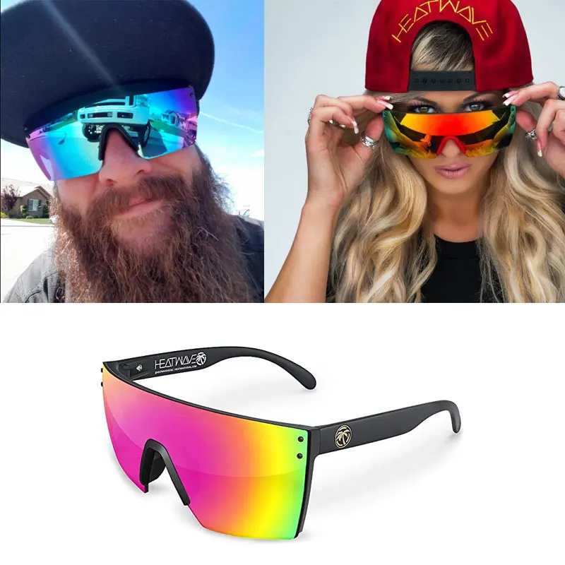 

2021 плоские очки с черной оправой, зеркальные линзы, ветрозащитные спортивные модные светящиеся очки унисекс, женские очки