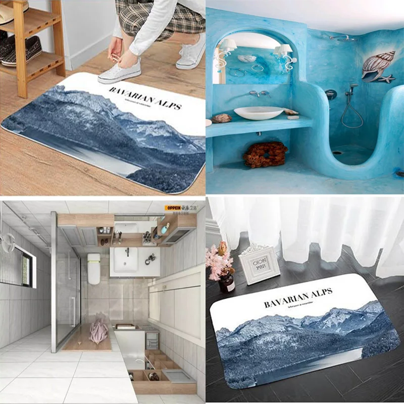 OIMG Large Bath Mat Bathroom Carpet Rug Floor Pad Modern Non-slip Wash Home Decor |