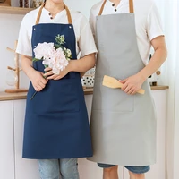 fashion household kitchen apron female waterproof oil proof pinafore for women couple style cooking waist overalls custom logo