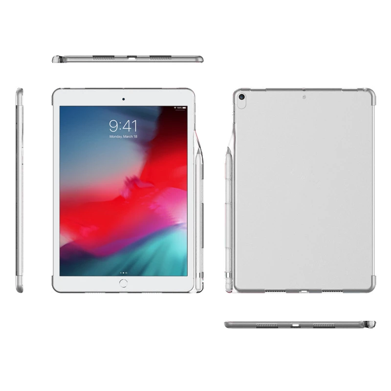 Прозрачный чехол для iPad Air 3 TPU силиконовый с держателем карандашей Pro 10 5 совместим
