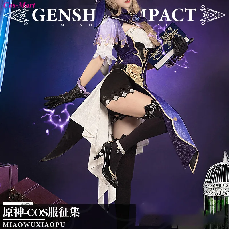 Костюм для косплея Cos-Mart Game Genshin Impact Lisa модная фиолетовая Боевая форма женское
