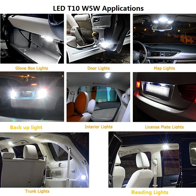 10x W5W светодиодный T10 светодиодный интерьер автомобиля огни для Lada Веста Granta Lada Kalina Niva Priora ВАЗ Largus 4x4 x-ray 2107 2110 светодиодный s для автомобиля 12V