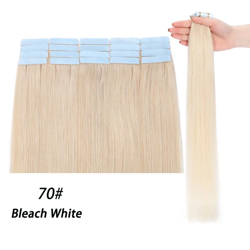 70 SEGO 1"-24" прямые человеческие волосы для наращивания на ленте, не Реми, на клейкой основе, невидимые, ПУ кожа, бесшовные волосы для наращивания - Цвет: 70