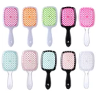 Щетка для волос со спутанными зубцами, расческа для волос, Большая пластина для массажа кожи головы, вырезанная, для домашнего салона, для девушек, блестящий инструмент