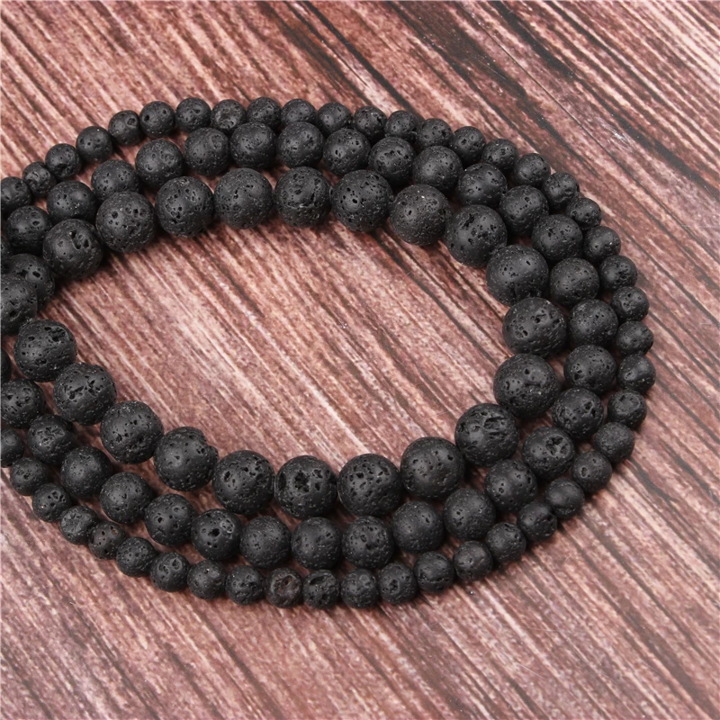 

Natural Volcanic Stone Stone Beads Round Beads Loose Beads For Making Jewelry DIY Bracelet Necklace 4/6/8/10/12 / MM