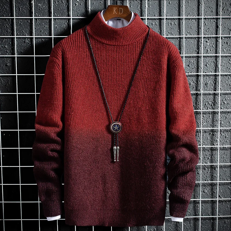 

Cashmere turtleneck men Thicken sweater clothes winter jersey hombre pull homme hiver pullover men high-neck Gradient sweaters
