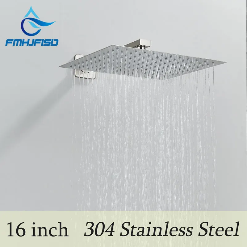 Большая квадратная насадка для душа 16-дюймовая душевая лейка высокого давления