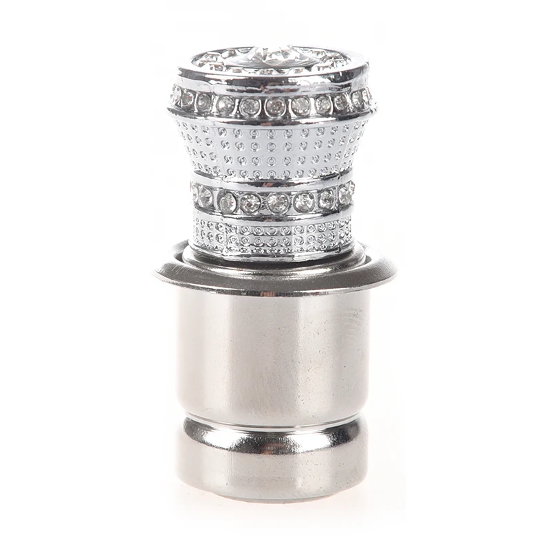 

12V Auto Crystal Rhinestones Car Cigarette Lighter Ignition Silver
