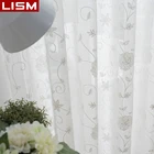 LISM Цветочная вышивка вуаль занавески для гостиной окно отвесные занавески для спальни вышивка тюль кухня украшение дома