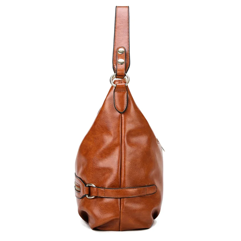 Коричневая Женская сумка из искусственной кожи 2019 большая женская с карманом для