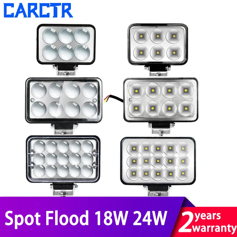 Точечный светодиодный рабочий светильник бар для бездорожья 18 Вт 24 72W 12V 24V 12 80V