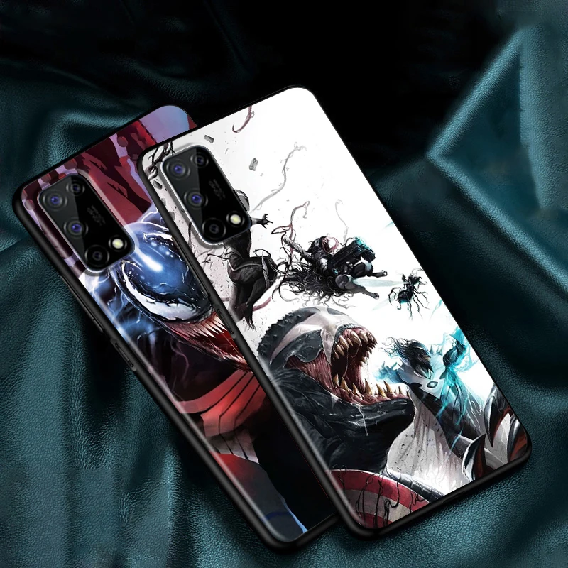 Venom Marvel cool для OPPO Realme GT Explorer Master Neo Flash Edition C21 C20 C15 C11 C3 мягкая черная искусственная